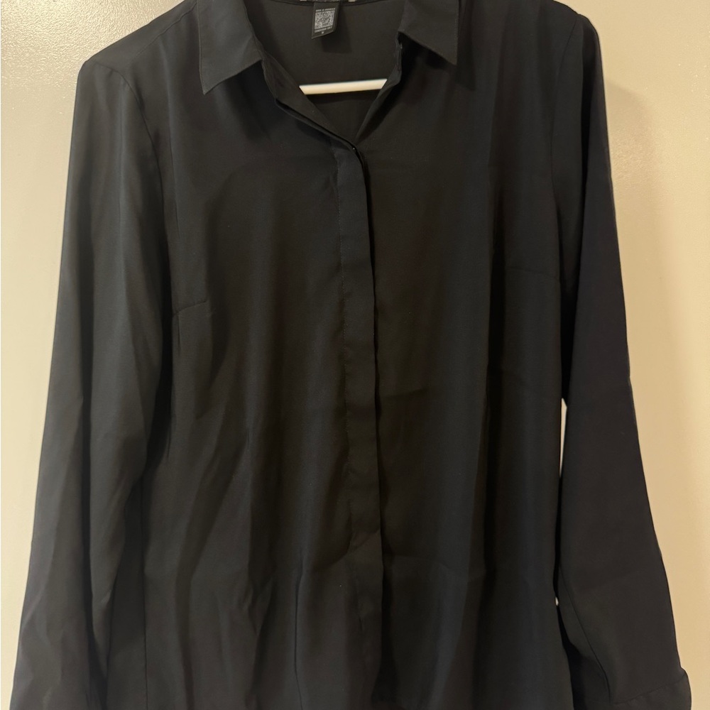 Express Black Casual Button Down Shirt